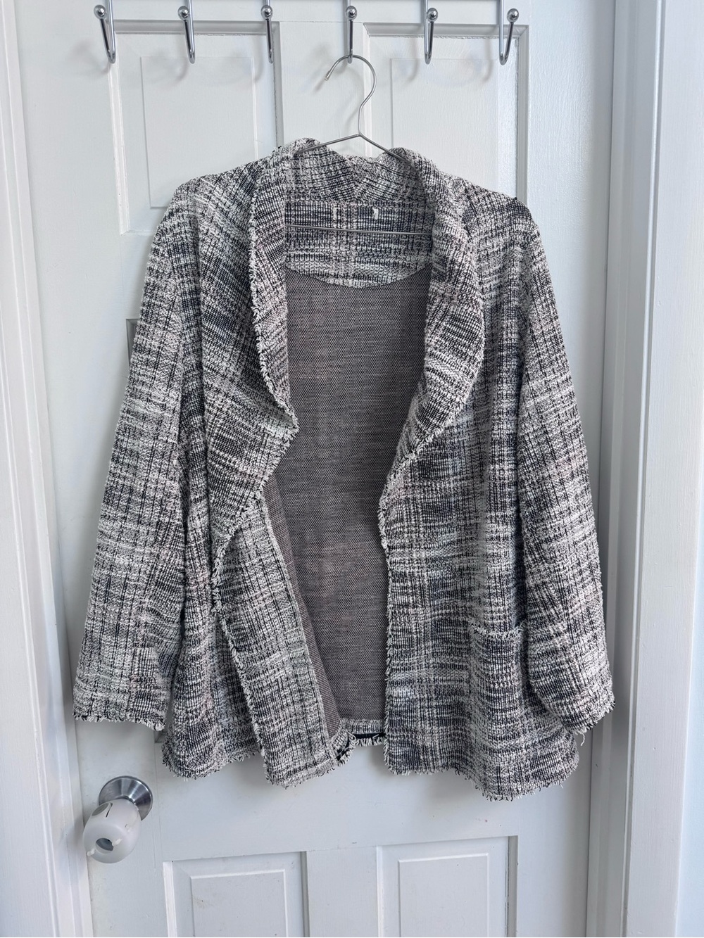 ✨Markdown✨Gray Tweed Open-Front Jacket